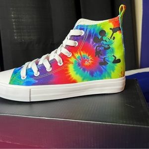 Rainbow Tye Dye Mickey Mouse High Tops (W8)
